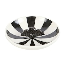 Something Different Striped Bat Trinket Dish - White/Black - One Size