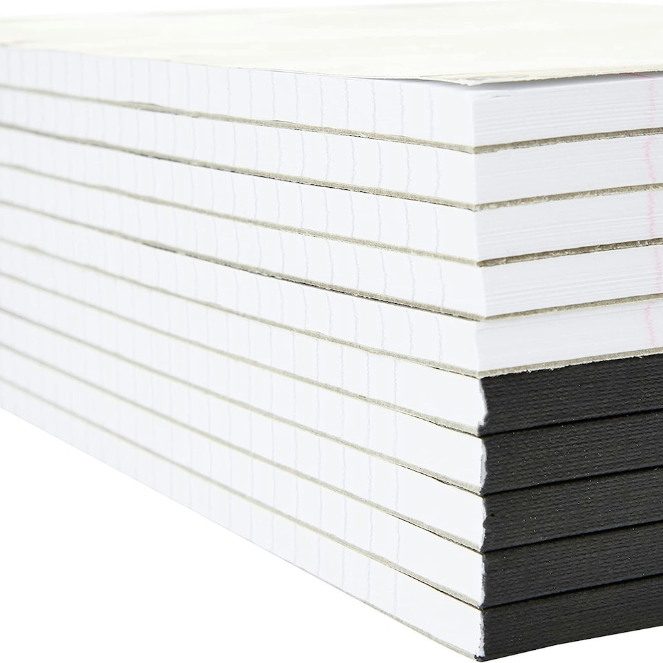 image 1 of Pack of 10 160 Pages A4 Feint Ruled Margin Headbound Refill Pads