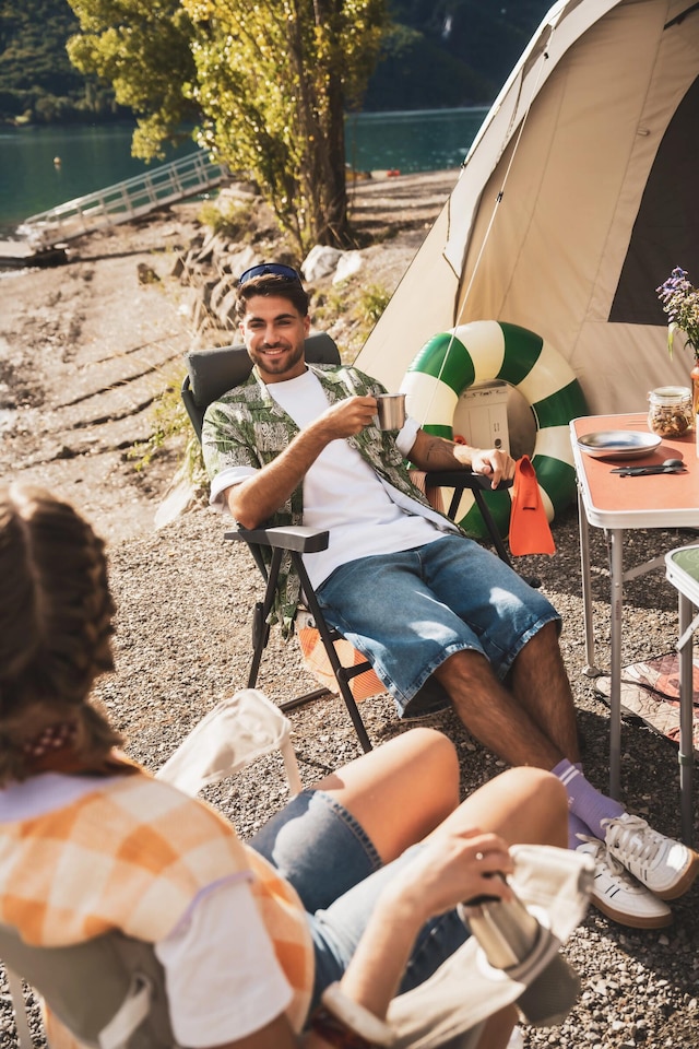 image 1 of Decathlon Comfortable, folding, reclining camping chair