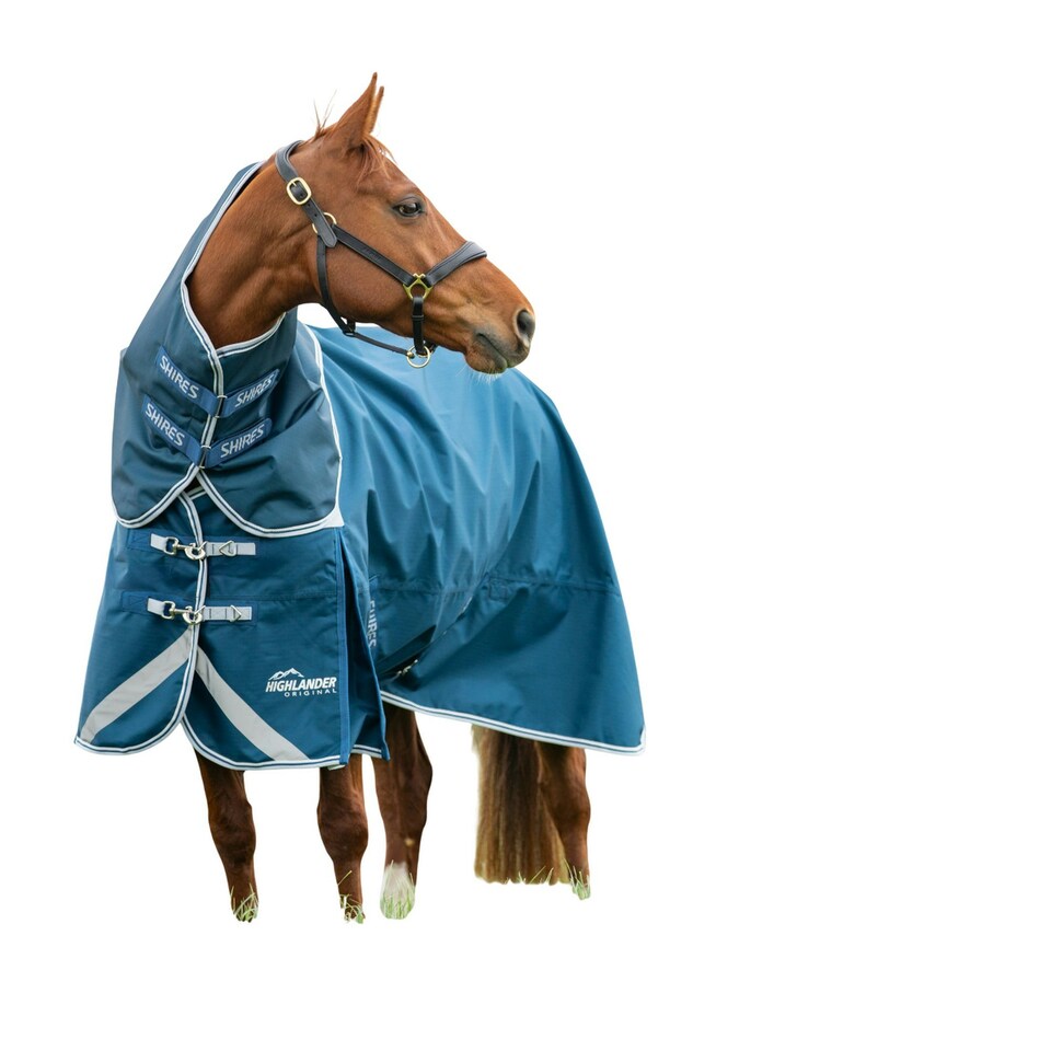 Shires Highlander Original 50g Horse Turnout Rug & Neck Cover - Ocean - 7´ 3"