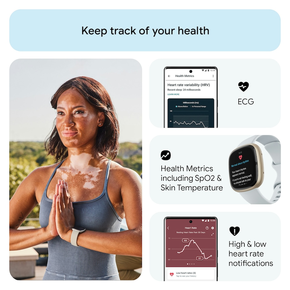 image 1 of Fitbit Sense 2 - Blue Mist / Soft Gold