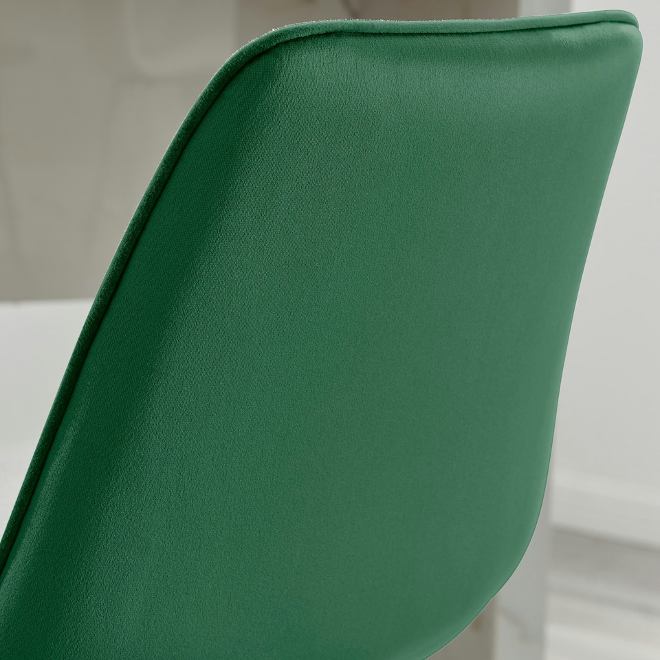 image 1 of Furniturebox Pesaro 2x Green Velvet Black Legs Bar Chair