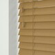 image 2 of 170cm Sahara Oak Faux Wood Venetian Blinds with String (130cm Drop) Brown | Brown