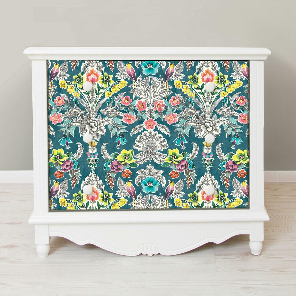 image 1 of NuWallpaper NU3037 Summer Love Peel & Stick Wallpaper, Teal Multi