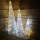 image 3 of Snowtime Set of 3 Ice & Warm White Coloured Flashing LED Christmas Pyramids