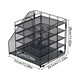 image 4 of Living and Home 5-Tier Desktop Organiser with Vertical File Sorter | Black