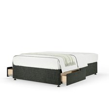 Neptune Spring Charcoal Linen 2 Drawer Divan Set Single