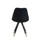 image 5 of Set of 4 Sofia Ergonomic Modern Dining Chairs Upholstered in Velvet, Metal Legs with Gold End Tips | Black