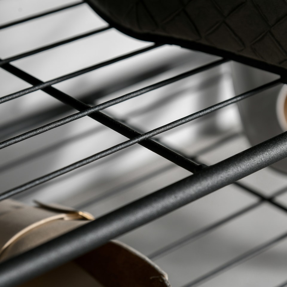 image 1 of HOMCOM Coat Rack Stand Industrial hallway Shoe Rack Removable Hooks Metal Wood Hangers Storage Cabinet Rustic Brown