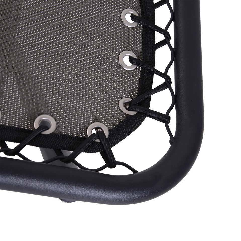 image 1 of Outsunny Zero Gravity Chair Metal Frame, Reclining Lounger w/ Pillow Grey