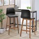 image 2 of HOMCOM Modern Wood Bar Chairs Kitchen Cafe Stools Dining Barstool Brown