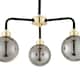 image 5 of Set of 2 Black Paint and Smoked Glass 3 Lights | Black | Grey | 2