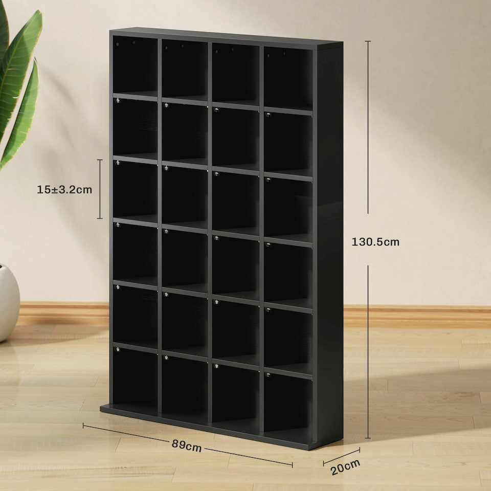 image 1 of HOMCOM DVD CD Media Storage Rack, Video Display Unit, 89 x 130.5 cm, Black