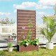 image 6 of Outsunny Raised Garden Bed with Trellis Standing Patio Planter Box Light Brown