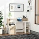 image 2 of HOMCOM Multi-Storage & Workstation Desk Table Storage Shelves Home Office Oak