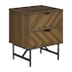 image 6 of HOMCOM Two-Drawer Herringbone Bedside Table Home Cabinet Bedroom Storage Brown