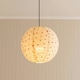 image 2 of ValueLights Annie Polka Dot Natural Fabric Globe Ball Ceiling Lamp Shade