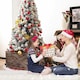 image 5 of COSTWAY Christmas Tree Wooden Tree Box Stand Cover Grey | One Size