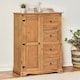 image 1 of Mercers Furniture Corona Tallboy 1 Door 4 Drawer Wardrobe Small Robe Children's Solid Wood Pine Wooden with Mexican Styling