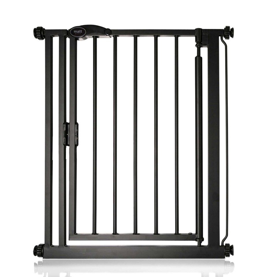 image 1 of Bettacare Auto Close Stair Gate, 68.5cm - 75cm, Matt Black, Narrow, Narrow Pressure Fit Safety Gate, Baby Gate