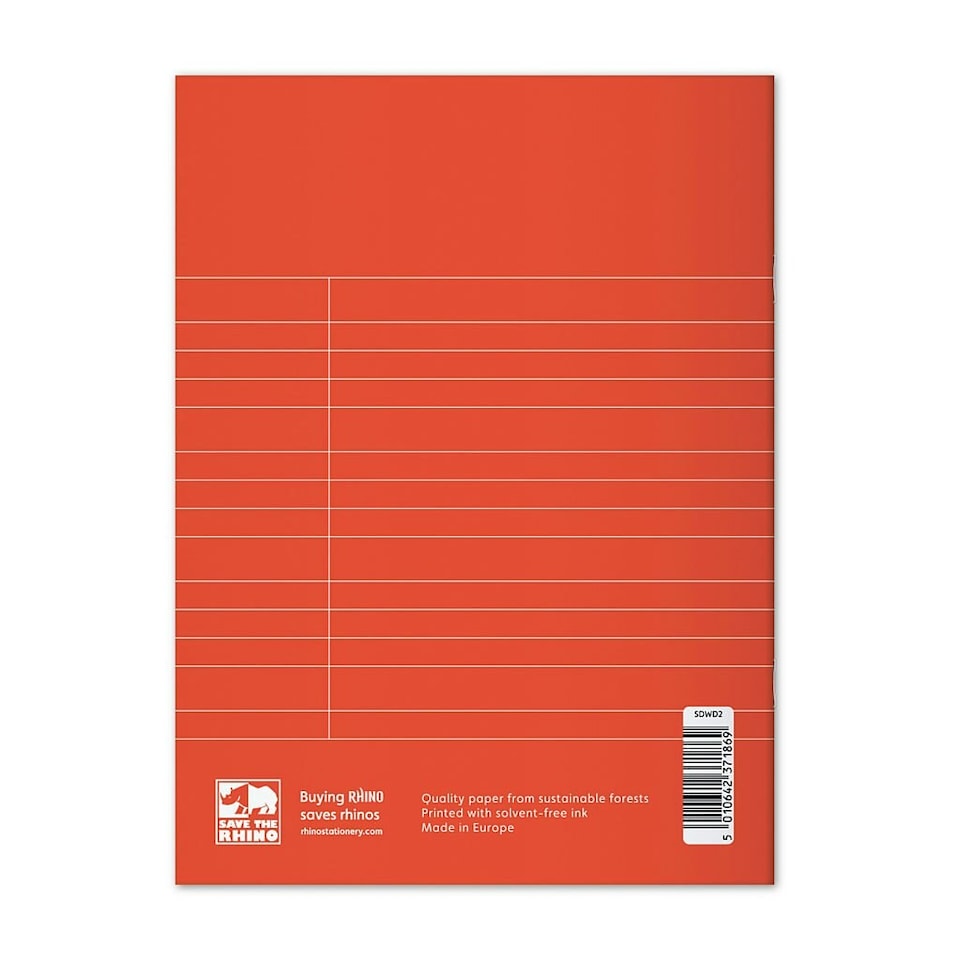 image 1 of Pack of 10 Rhino 8 x 6" 84 Page Red 5-Day Week Homework Diaries