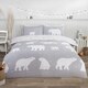 image 2 of Polar Bear Bed Cover Duvet Cover Set with Pillowcase Grey | King