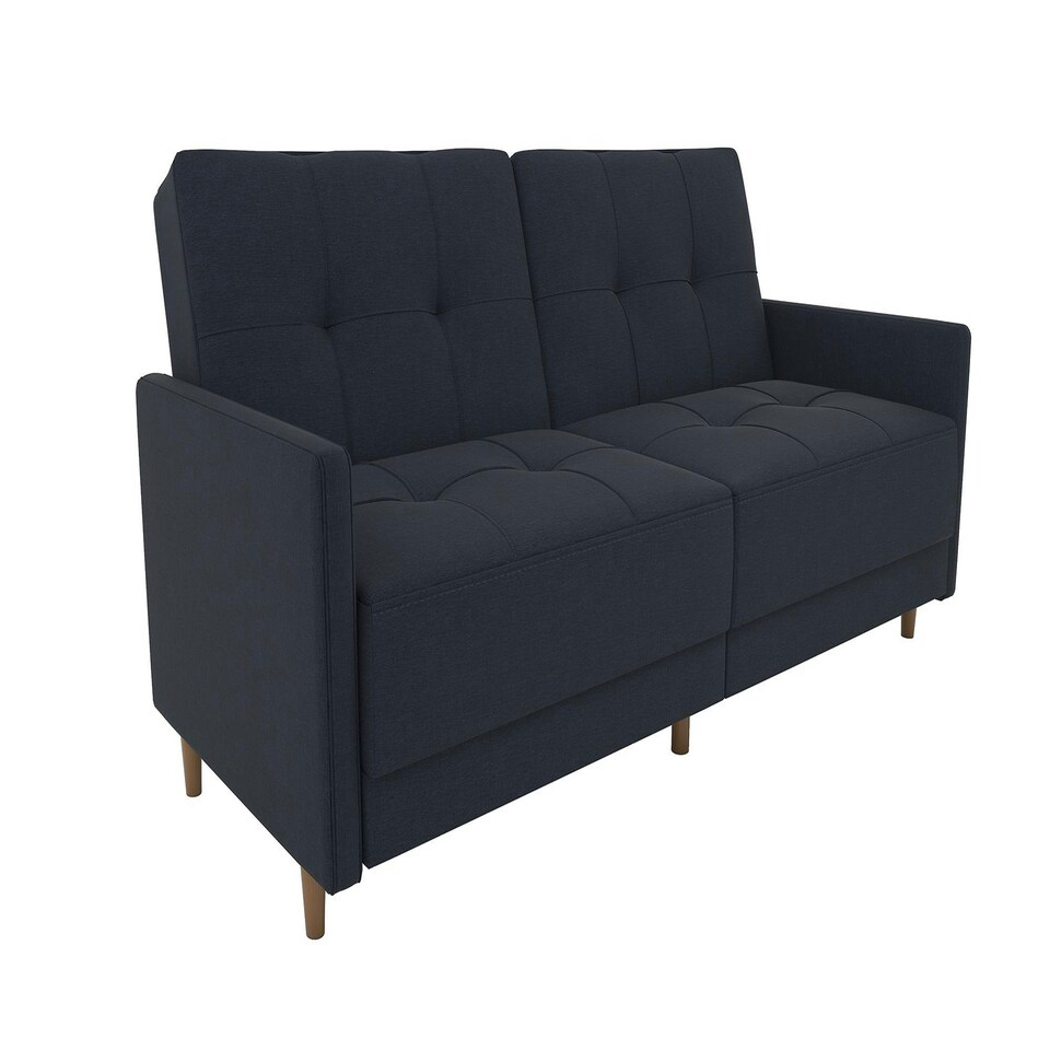 image 1 of Andora sprung sofa bed in fabric navy blue Blue | NAVY BLUE LINEN