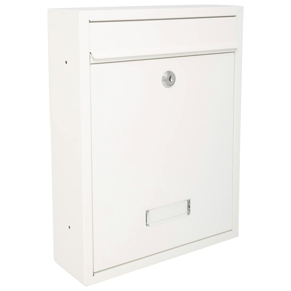 image 1 of Burg-Wachter Trent Wall Mounted Galvanised Steel Lockable Post Box - 26x34x9cm White