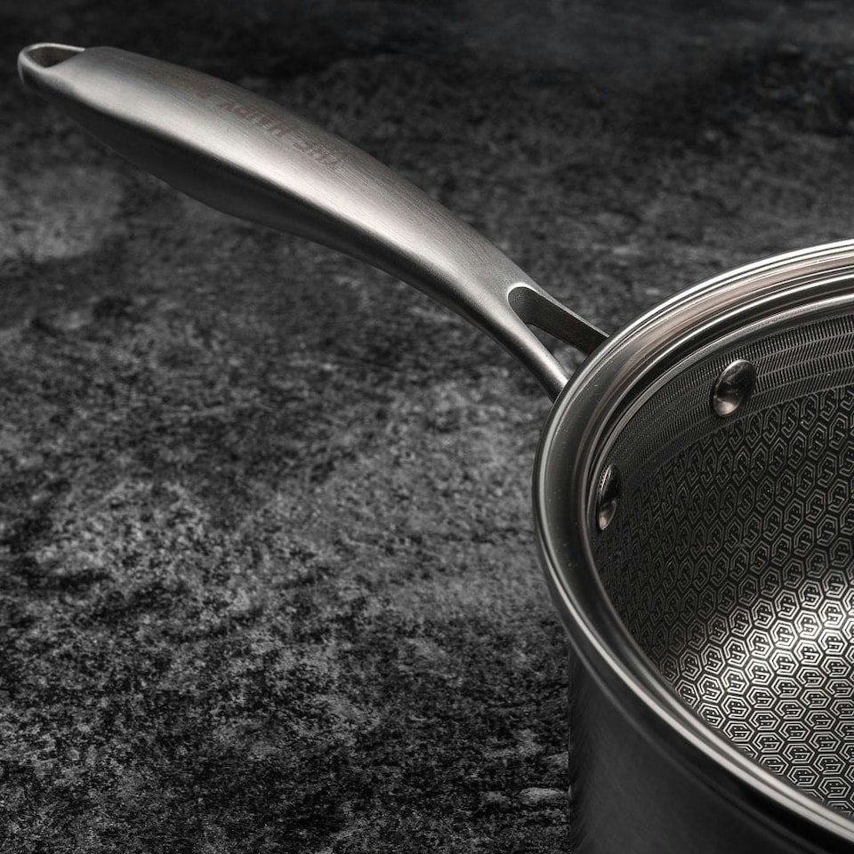 image 1 of Hairy Bikers 3 Pack HexGuard Non Stick 16 18 20 cm Saucepan Set Cooking Pots