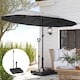 image 7 of Outsunny Garden Parasol Base with Adjustable Wheels and Handle, Garden Sun Umbrella Base Parasol Stand, Filled Up to 55kg with Stand, 45kg with Water for 35, 38, 48 mm Poles, Black