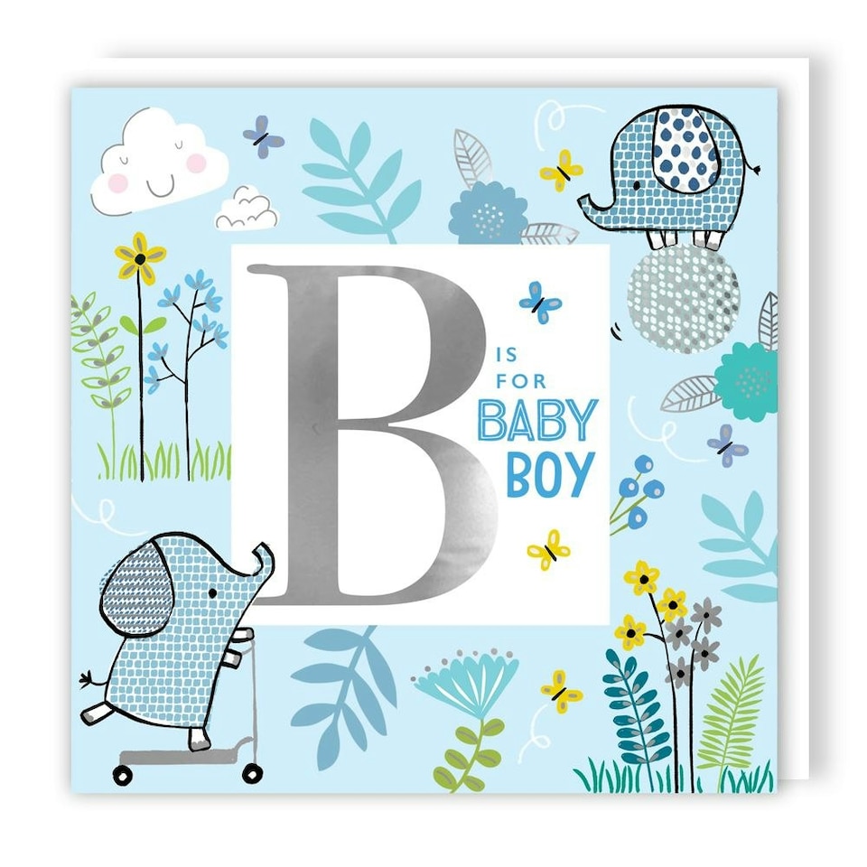 image 1 of B Is For Baby Boy New Arrival New Baby Congratulations Card