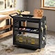 image 9 of HOMCOM Storage Trolley Wheel Cart with Lockable Wheels Black