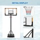 image 8 of SPORTNOW Basketball Backboard Hoop Net Set System w/ Wheels, 182-213cm - Black