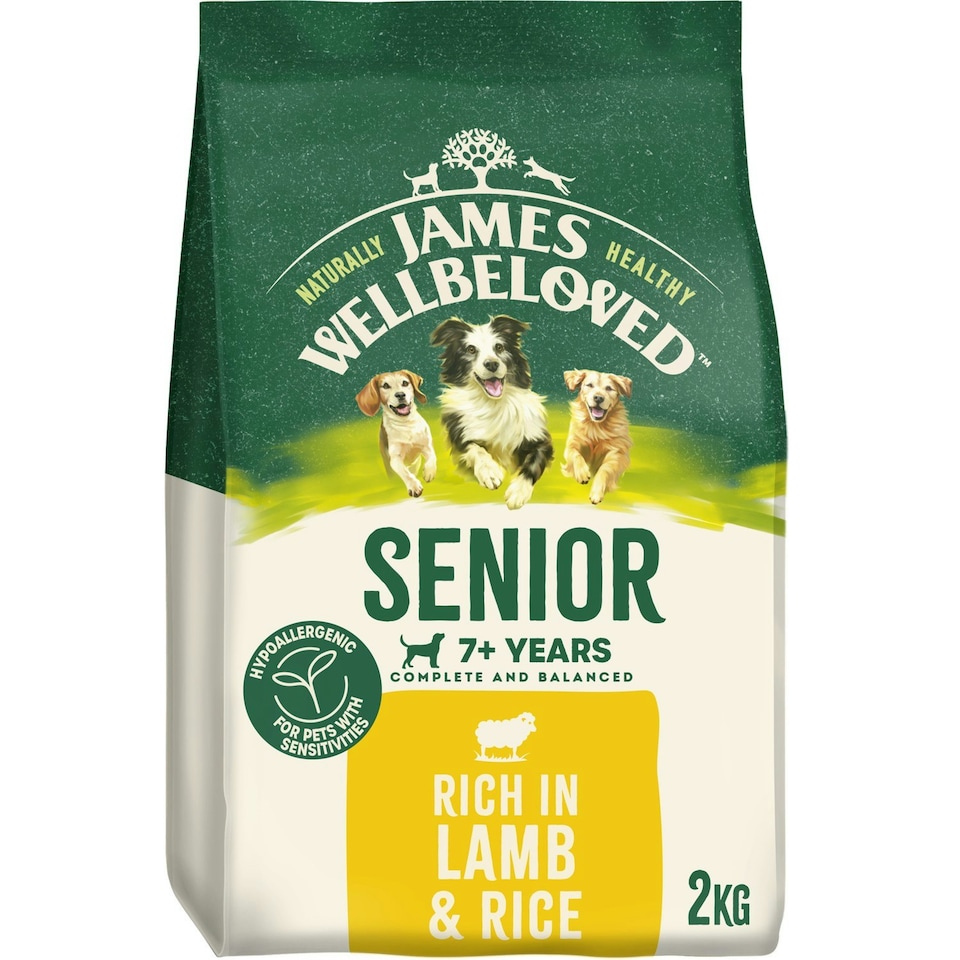 image 1 of James Wellbeloved Natural Senior Complete Dry Dog Food Lamb & Rice 2kg