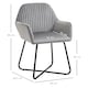 image 6 of HOMCOM Modern Accent Chair Velvet-Feel Upholstered Lounge Armchair Grey