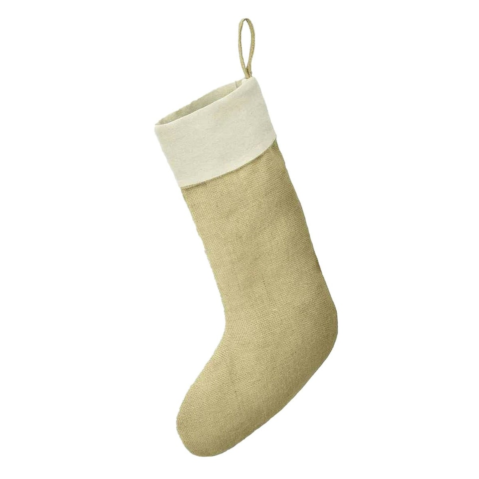 Brand Lab Jute Christmas Stocking - Natural/Cream - One Size