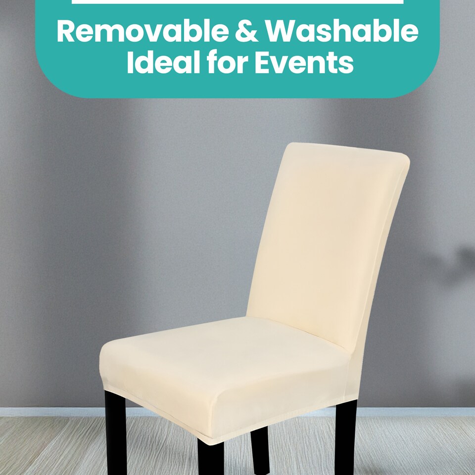 image 1 of Velvet Dining Chair Covers, Spandex High-Back Chair Slipcovers - 220GSM