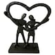image 4 of Our Shared Heart - Cast Iron Couple Sculpture  A Beautiful Emblem of United Love & Devotion Profound Connection Shared Journey Loving Couple Gift Present