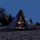 image 8 of Outsunny 6-7 Person Large Family Party Camping Tent W/ Carrying Bag, Grey | Grey | Grey