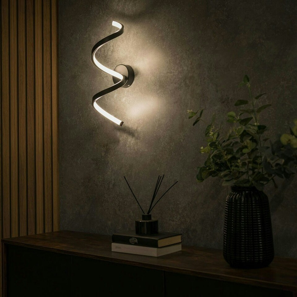 image 1 of ValueLights Infinity Black Single Twist Integrated LED Wall Light