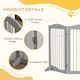 image 5 of PawHut Foldable Dog Gate, Freestanding Pet Gate with Two Support Feet - Grey