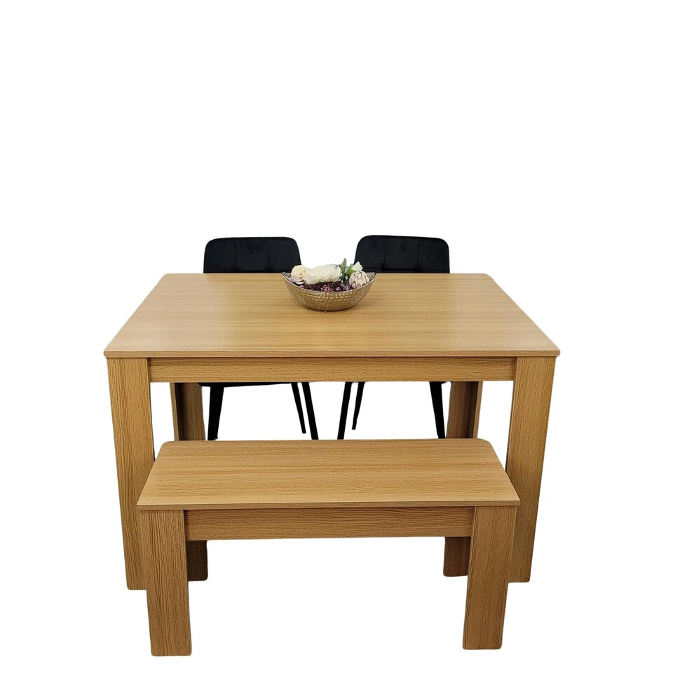 image 1 of Dining Table Set with 2 Chairs Dining Room and Kitchen table set of 2, and Bench Grey
