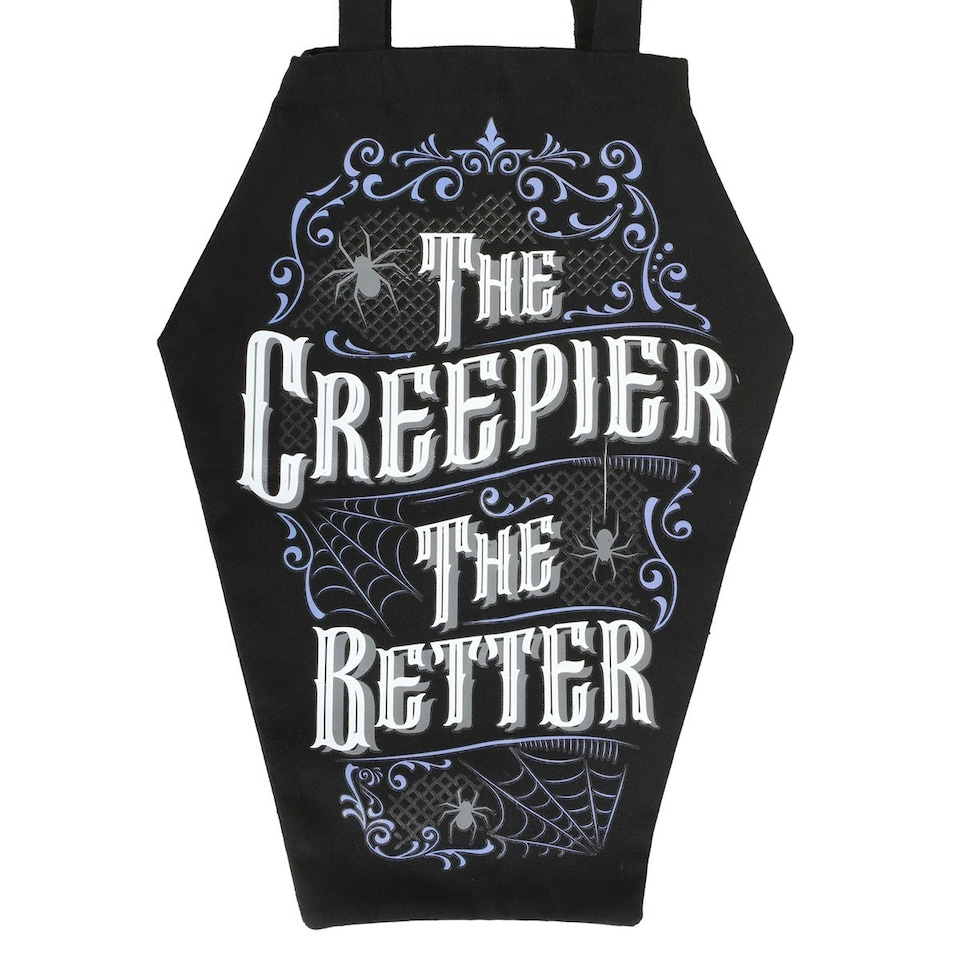 image 1 of Something Different The Creepier The Better Coffin Shaped Tote Bag - Black - One Size | Black
