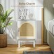 image 4 of HOMCOM Boho Bedside Table with Rattan Door and Adjustable Shelf, White White | Natural Rattan
