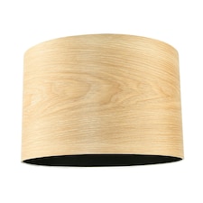 Designer Bamboo Wood Effect Round Lamp Shade with Inner Black Lining Brown