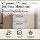 image 2 of Balterley Partial Fluted 2 Drawer Wall Hung Vanity Unit with 1 Tap Hole Curved Basin | White | Satin White