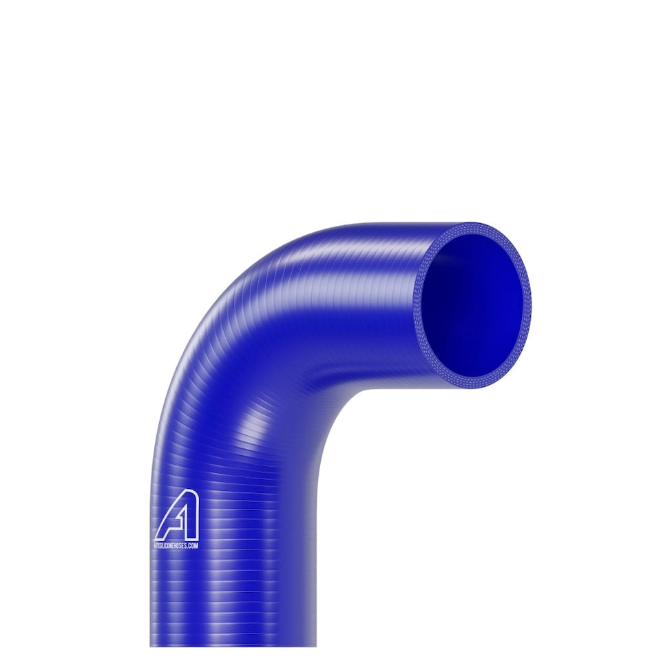 image 1 of Auto Silicone Hoses 90 Degree Silicone Elbow Hose 102mm Blue - High Temp Reinforced Bend Coupler for Turbo Intercooler Coolant Radiator Water Air