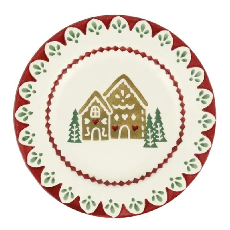 Side Plate: 1 x 16cm Emma Bridgewater Gingerbread Plate, Ceramic White