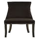 image 2 of Interiors by Premier Black Velvet Dining Chair, Curved High Back Office Chair, Aesthetic Velvet Accent chair for Living Room