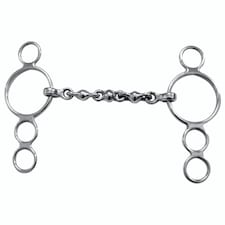 Shires Waterford Horse 3 Ring Gag Bit - Silver - 4.5in